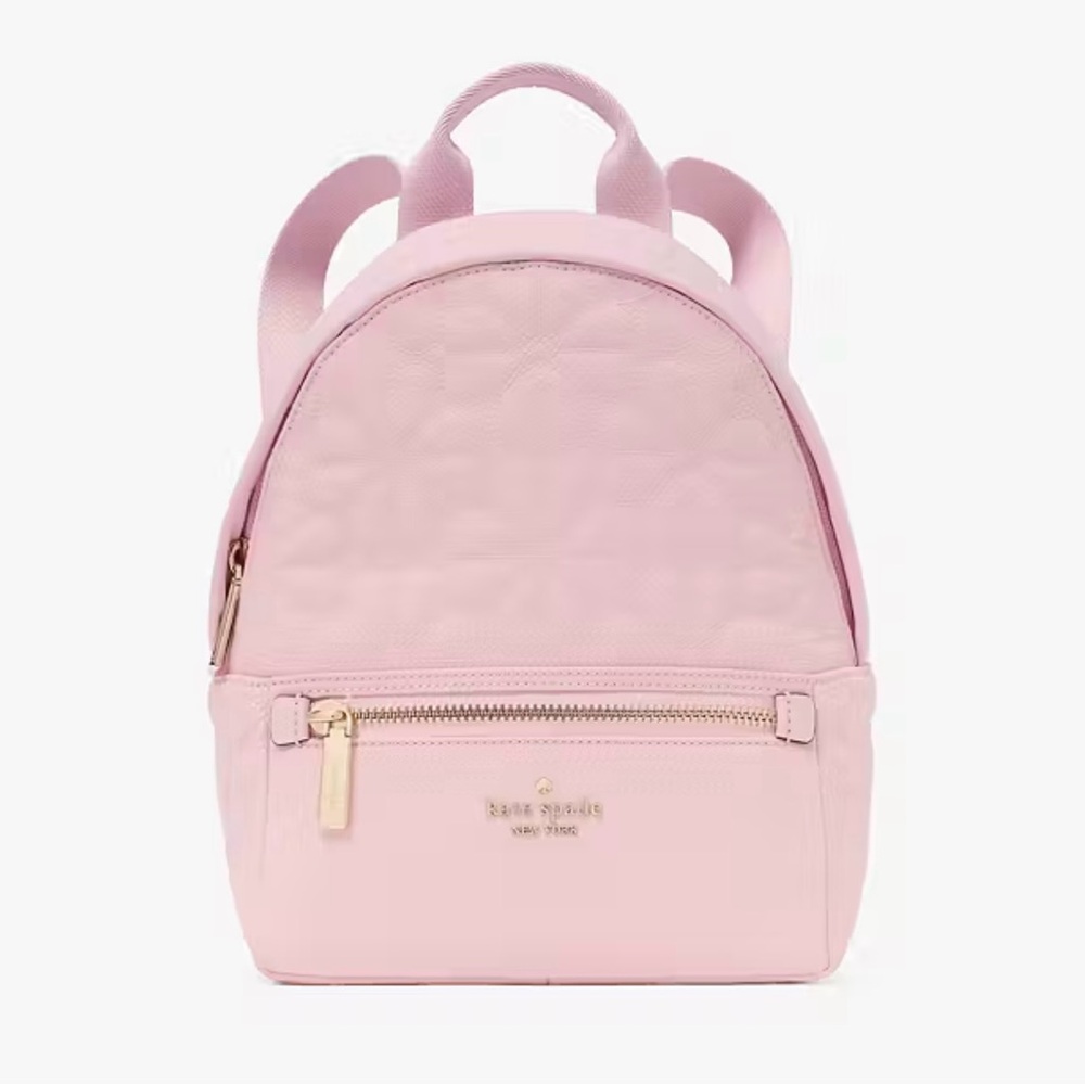 Kate Spade Pink Spade Flower Quilted Fabric Backpack NWT